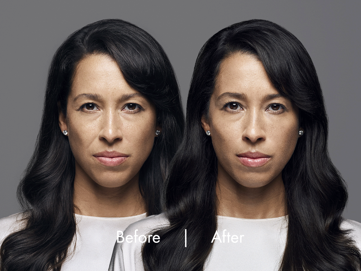 a close up of a couple of people posing for the camera